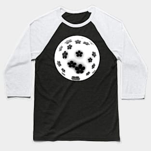 Bright white sphere football with black flowers Baseball T-Shirt